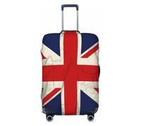 JTNWEC Copertura per bagagli da viaggio con stampa bandiera del Regno Unito - Protezione elastica per valigia, personalizzazione, Nero, L( Fit 25-28 Inch Luggage)