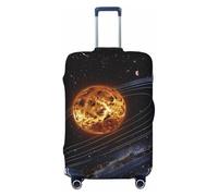JTNWEC Copertura per bagagli da viaggio con stampa del sistema solare della galassia dello spazio esterno - Protezione elastica della valigia di personalizzazione, Nero, M( Fit 22-24 Inch Luggage)