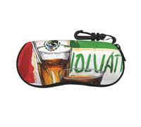 JTNWEC Custodia per occhiali da sole con stampa bandiera del Messico e tequila, per uomini e donne, custodia per occhiali da sole morbida portatile con gancio a moschettone