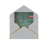 JTNWEC Formule Forme Teoria Lezione di Matematica Word Pattern Stampa Biglietto di Auguri con Oro - Carta Perlata Tagliata, Biglietti di compleanno grigio chiaro per occasioni speciali