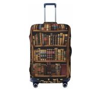 JTNWEC Library Bookshelf Book Print Travel Luggage Cover - Personalizzazione elastica valigia Protector, Nero, XL( Fit 29-32 Inch Luggage)