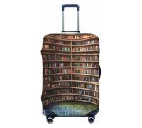JTNWEC Library Bookshelf Books Print Travel Luggage Cover - Personalizzazione elastica valigia Protector, Nero, S( Fit 18-21 Inch Luggage)