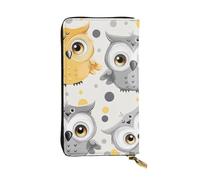 JTNWEC Portafoglio da donna in pelle - Animale Cartoon Gufi Carino Stampe Portamonete Viaggio Porta Carte Porta Carte Borsa con Cerniera Telefono Cellulare, Nero, Taglia, Nero, One Size, Moderno