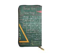 JTNWEC Portafoglio da donna in pelle - Formulas Shapes Theory lezione di matematica stampe parole portamonete porta carte di viaggio borsa con cerniera borsa per telefono cellulare, nero, taglia