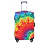 JTNWEC Rainbow Tie Dye-Red Print Travel Luggage Cover - Personalizzazione elastica valigia Protector, Nero, S( Fit 18-21 Inch Luggage)