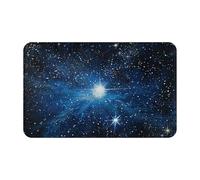 JTNWEC Zerbino blu con stelle luccicanti, morbido, antiscivolo, per ingresso, cucina, bagno, pavimenti, 49,5 x 80 cm