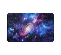 JTNWEC Zerbino con stampa di galassia e stelle, morbido, antiscivolo, per cucina, bagno, 49,5 x 80 cm