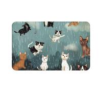 JTNWEC Zerbino con stampa di gatti e cani che piovono, morbido tappetino antiscivolo per ingresso, cucina, bagno, pavimenti, 49,5 x 80 cm