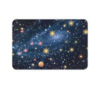 JTNWEC Zerbino con stampa di stelle e galassie, morbido, 40,6 x 61 cm, antiscivolo, per cucina, bagno
