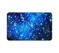 JTNWEC Zerbino con stelle blu brillanti stampato morbido tappetino antiscivolo per ingresso cucina bagno pavimenti 49,5 x 80 cm