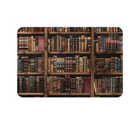 JTNWEC Zerbino morbido con stampa di libreria, 40,6 x 61 cm, antiscivolo, per ingresso e cucina, bagno