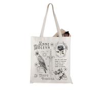 JTOUK Anne Boleyn Gift Henry Viii Moglie Regalo Tudor Borsa Tote Bag Regina Tudor Regalo Anne Bolena Fan Regalo Storia Britannica Regalo, Anne Boleyn Tote Eu, 13.78 inch x 15.75 inch, Large