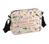 JTOUK Aperol Spritz Regalo a tema Cocktail Addio al nubilato Bomboniera Aperol Spritz Crossbody Bag Italian Summer Gift, Odio Aperol Hkb Eu, 8.27 Inches × 5.91 Inches × 0.79 Inches