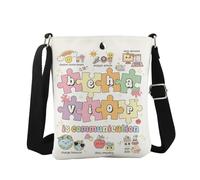 JTOUK Behavior is Communication Borsa a tracolla ABA BCBA RBT Regalo divertente SPED Teacher Gift Behavior Teacher Merch, Comunicazione Cb Eu