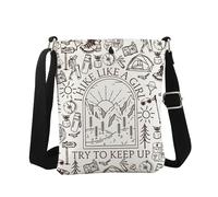 JTOUK Borsa a tracolla con scritta "I Hike Like A Girl Try to Keep up", ideale come regalo per gli amanti dell'avventura, Cerca di mantenere Cb Eu, 5.91 Inches ×8.27 Inches