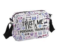 JTOUK Borsa a tracolla con scritta "Trust Me I'M A Personal Trainer", Personal Trainer Hkb Eu, 8.27 Inches × 5.91 Inches × 0.79 Inches