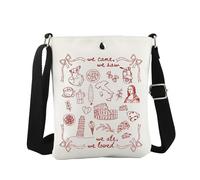 JTOUK Borsa a tracolla da viaggio Italia regalo souvenir vacanza regalo a tema italiano per viaggiatori, Siamo venuti Cb Eu, 8.27 Inches ×6.5 Inches × 0.79 Inches