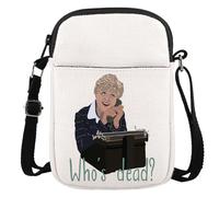 JTOUK Borsa a tracolla ispirata al film "Murder TV Show", idea regalo per i fan di Jessica, con scritta "Who's Dead", Chi è morto Cr Eu, 5.91 Inches ×8.27 Inches