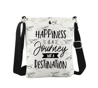 JTOUK Borsa a tracolla motivazionale Happiness Is A Journey Not A Destination Positive Affirmation Gifts Incoraggiamento, Non Destinazione Cb Eu, 5.91 Inches ×8.27 Inches