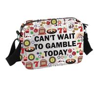 JTOUK Borsa a tracolla per amanti del casinò regalo per gli amanti del casinò con scritta "Can't Wait To Gamble Today", Gioco d'azzardo oggi Hkb Eu, 5.91 Inches ×8.27 Inches