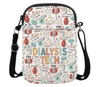JTOUK Borsa a tracolla per dialisi infermiera nefrologia infermiera medico regalo operatore sanitario regalo dialisi Tech Crossbody Bag, Dialisi Tech Cr Eu, 5.91 Inches ×8.27 Inches