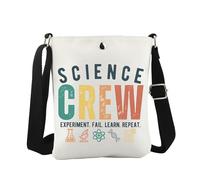 JTOUK Borsa a tracolla per insegnante di scienze nerd scienza regalo scienziato regali biologia laboratorio chimica insegnante merch, Science Crew Cb Eu, 8.27 Inches ×6.5 Inches × 0.79 Inches