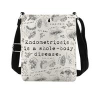 JTOUK Borsa a tracolla per la consapevolezza dell'endometriosi SCDS regalo per la consapevolezza delle malattie invisibili, Malattia del corpo Cb Eu, 8.27 Inches ×6.5 Inches × 0.79 Inches