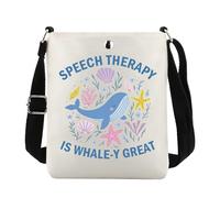 JTOUK Borsa a tracolla per logopedia, regalo per patologi del linguaggio SLP, Balena Discorso Cb Eu, 8.27 Inches ×6.5 Inches × 0.79 Inches