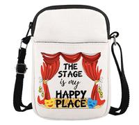JTOUK Borsa a tracolla per musicista con scritta "The Stage is My Happy Place", Stage Happy Place Cr Eu, 5.91 Inches ×8.27 Inches
