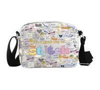 JTOUK Borsa a tracolla per punto croce, con scritta in inglese "It's a Good Day to Stitch", idea regalo per gli amanti del cucito, A Stitch Hkb Eu, 8.27 Inches × 5.91 Inches × 0.79 Inches