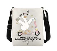 JTOUK Borsa a tracolla per terapia del linguaggio AAC, regalo di sensibilizzazione per comunicazione, sembra diverso per tutti regalo, Sembra diverso Cb Eu, 8.27 Inches ×6.5 Inches × 0.79 Inches