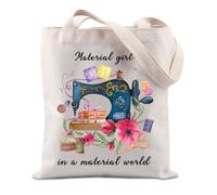 JTOUK Borsa da cucito per amanti del cucito, regalo per sarti, amanti del cucito, trapunte, regalo per cucito, Material World - Borsa tote EU, 13.78 inch x 15.75 inch, Large