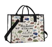 JTOUK Borsa da viaggio ispirata alla Nuova Zelanda con scritta "New Zealand Is Calling & I Must Go", per amanti dei viaggi neozelandesi, Nuova Zelanda Lt Eu, 14.96”* 6.7”* 11.81” ,Large