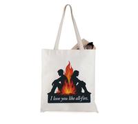 JTOUK Borsa tote con scritta "I Love You Like All-Fire Hunger Movie Personaggio Regalo Bookish Bookworm, All-fire Tote Eu, 13.78 inch x 15.75 inch, Large