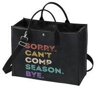 JTOUK Borsa tote in tela con scritta in lingua inglese "Sorry Can't Comp Season Bye", idea regalo per la festa di laurea, Can't Comp Season Lt Eu