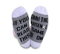 JTOUK Calzini da uomo e da donna, regalo per tifosi di calcio con scritta in inglese "If You Can Read This The Soccer Game is On", Arsenale, M