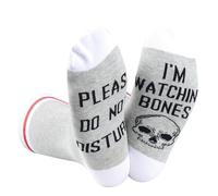 JTOUK Calzini ispirati alla serie TV Crime Drama Please Do Not Disturb I'm Watching TV Show Regalo di compleanno per gli amanti dei programmi TV criminali, Osso Osso UE, One Size Tall