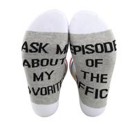 JTOUK Comedy Tv Show Calzini Ufficio Tv Fan Regalo Chiedimi Informazioni sul mio preferito Episodio di The O Socks, Episodio di Office EU, One Size Tall