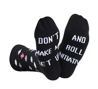 JTOUK D and D Socks - Calzini da gioco con scritta "Don't Make Me Get Up And Roll Initiative", per D Master Pathfinder Nerdy Gamer, Roll Initiative UE, One Size Tall