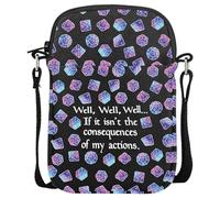 JTOUK DND Regalo Giochi di Ruolo Regalo D20 Dice Pouch D&D Accessorio Sacchetto DM Giochi Trucco Borsa per Giochi di Ruolo per Giochi di Ruolo, Le mie azioni Cr Eu, Borsa cosmetica con stampa