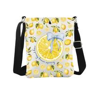 JTOUK Easy Peasy Lemon Squeezy Borsa a tracolla con fiocco per amanti del limone regalo limonata stand regalo, Lemon Squeezy Cb Eu, 8.27 Inches ×6.5 Inches × 0.79 Inches