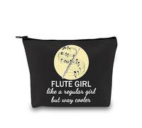 JTOUK Flauto giocatore regalo flauto amante regalo Marching Band flautista trucco borsa flauto ragazza come una ragazza normale ma modo più fresco viaggio cerniera sacchetto per flautisti, Flauto