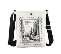 JTOUK Forks Wa Borsa a tracolla ispirata al film fantasy Forchette regalo Washington regali letterario regalo per lettori, Forcelle Cb Eu, 8.27 Inches ×6.5 Inches × 0.79 Inches
