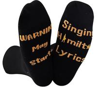 JTOUK Hamilton Regalo musicale Avviso May Start Singing Hamilton Lyrics Socks Regalo divertente per Hamilton fan, Singing Hamilton Testo UE