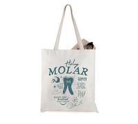JTOUK Holy Molar Tote Bag Dentista Laurea Regalo Igiene Regina Regalo per Futuro Dentista, Borsa Holy Molar Eu, 14.96”* 6.7”* 11.81” ,Large