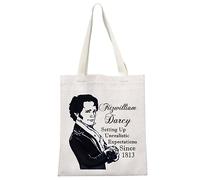 JTOUK Mr Darcy Regalo Letterario Dark Academia Regalo Jane Austen Fans Reading Tote Bag Regalo per gli amanti dei libri, Darcy Tote EU, 13.78 inch x 14.96 inch, Large
