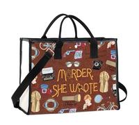 JTOUK Murder TV Show Ispirato Regalo Jessica Fans Gift Murder Mystery Series Presente True Crime Canvas Tote Bag, Omicidio tenente Eu, 14.96”* 6.7”* 11.81” ,Large