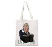 JTOUK Murder TV Show ispirato regalo TV Murder Mystery Series regalo Jessica Fletcher Fan Gift Who's Dead Jessica Fletcer Tote Bag, Who's Dead Tote Eu, 13.78 inch x 14.96 inch, Large