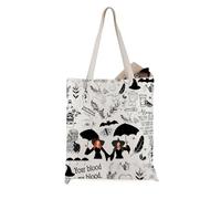 JTOUK Pratica borsa di tela ispirata al film magico per Halloween con streghe magiche, Pratica borsa magica Eu, 13.78 inch x 14.96 inch, Large