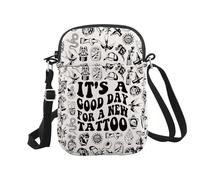 JTOUK Regalo del tatuaggio Regalo dell'artista del tatuaggio Regalo ispirato al tatuaggio It's a Good Day for A New Tattoo Crossbody Bag, Nuovo Tattoo Cr Eu, 5.91 Inches ×8.27 Inches